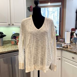 Daily Ritual lightweight white burnout sweater. (JJ2)